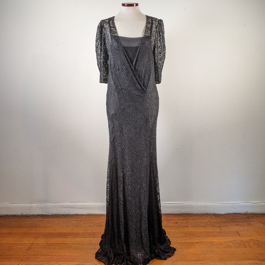 1930s Silk Lace Dress