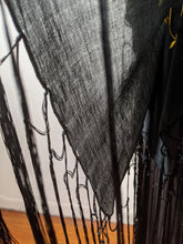 Load image into Gallery viewer, 1910s-1920s Black + Yellow Silk Piano Shawl
