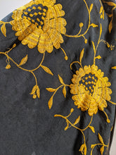 Load image into Gallery viewer, 1910s-1920s Black + Yellow Silk Piano Shawl