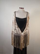 Load image into Gallery viewer, c. 1920s Cream Ribbon Shawl