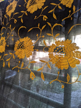 Load image into Gallery viewer, 1910s-1920s Black + Yellow Silk Piano Shawl