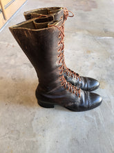 Load image into Gallery viewer, c. 1940s Tall Brown Leather Boots | Approx 7.5-8