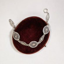 Load image into Gallery viewer, Art Deco White Gold Rock Crystal + Diamond Bracelet