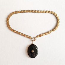 Load image into Gallery viewer, 19th c. 14k Gold Enamel Locket on Book Chain