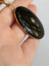 Load image into Gallery viewer, 19th c. 14k Gold Enamel Locket on Book Chain