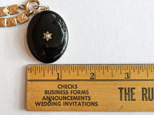 Load image into Gallery viewer, 19th c. 14k Gold Enamel Locket on Book Chain
