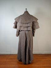 Load image into Gallery viewer, c. 1890s Tweed Coat w/ Capelet