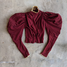 Load image into Gallery viewer, 1890s Burgundy Gigot Sleeve Bodice | Study + Display