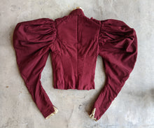 Load image into Gallery viewer, 1890s Burgundy Gigot Sleeve Bodice | Study + Display