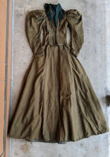 Load image into Gallery viewer, 1890s Green + Gold Dress | Includes extra fabric