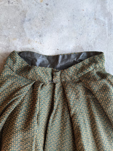 1890s Green + Gold Dress | Includes extra fabric