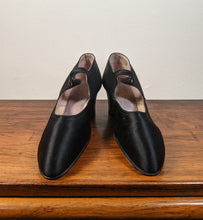 Load image into Gallery viewer, RESERVED | c. 1920s-1930s Black Satin Heels