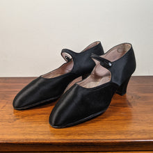 Load image into Gallery viewer, RESERVED | c. 1920s-1930s Black Satin Heels