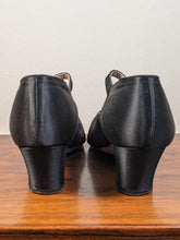 Load image into Gallery viewer, RESERVED | c. 1920s-1930s Black Satin Heels