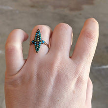 Load image into Gallery viewer, c. 1890s-1900s 14k Gold Turquoise, Marcasite, Pearl Ring