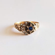 Load image into Gallery viewer, c. 1890s 14k Gold Moon + Star Ring
