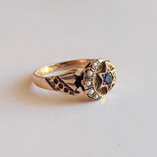 Load image into Gallery viewer, c. 1890s 14k Gold Moon + Star Ring