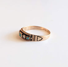 Load image into Gallery viewer, c. 1880s-1890s 14k Gold, Turquoise, Pearl Ring