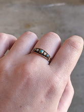 Load image into Gallery viewer, c. 1880s-1890s 14k Gold, Turquoise, Pearl Ring