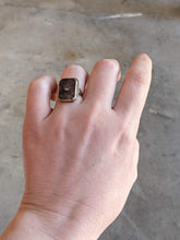 Load image into Gallery viewer, Art Deco 14k Gold Petrified Wood + Diamond Ring