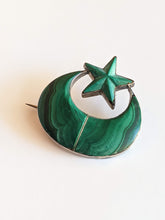 Load image into Gallery viewer, Mid-19th c. Silver Malachite Brooch