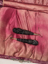 Load image into Gallery viewer, c. 1870s-1880s Carved Whitby Jet Earrings