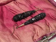 Load image into Gallery viewer, c. 1870s-1880s Carved Whitby Jet Earrings