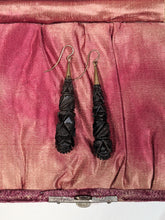 Load image into Gallery viewer, c. 1870s-1880s Carved Whitby Jet Earrings