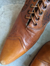 Load image into Gallery viewer, c. 1890s Tan Leather + Silk Boots