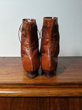 Load image into Gallery viewer, c. 1890s Tan Leather + Silk Boots