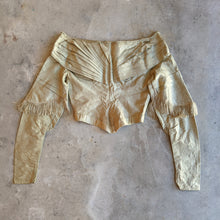 Load image into Gallery viewer, c. 1840s Gold Silk Damask Bodice
