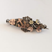 Load image into Gallery viewer, 1901 Sterling Silver + Gold Front Brooch