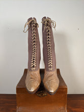 Load image into Gallery viewer, c. 1910s-1920s Wool + Leather Boots | Approx. Sz. 7.5-8 N