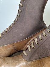 Load image into Gallery viewer, c. 1910s-1920s Wool + Leather Boots | Approx. Sz. 7.5-8 N