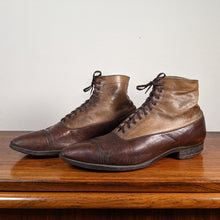 Load image into Gallery viewer, c. 1910s-1920s Two-Tone Brown Boots | Approx Women's 9-9.5