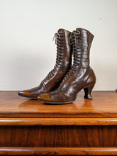 Load image into Gallery viewer, c. 1910s-1920s Olive Brown Boots | Approx. Sz. 7-7.5
