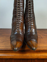 Load image into Gallery viewer, c. 1910s-1920s Olive Brown Boots | Approx. Sz. 7-7.5