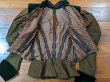 Load image into Gallery viewer, 1890s Green Wool + Silk Dress
