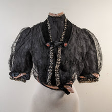 Load image into Gallery viewer, c. 1900s Black + Pink Silk Bodice