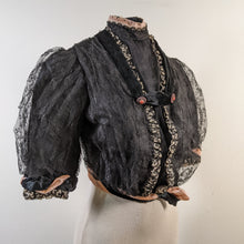 Load image into Gallery viewer, c. 1900s Black + Pink Silk Bodice