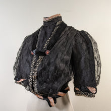 Load image into Gallery viewer, c. 1900s Black + Pink Silk Bodice