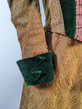 Load image into Gallery viewer, 1890s Green Wool + Silk Dress