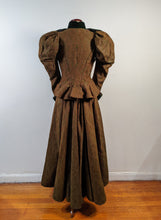 Load image into Gallery viewer, 1890s Green Wool + Silk Dress