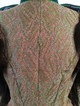 Load image into Gallery viewer, 1890s Green Wool + Silk Dress
