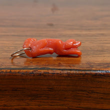 Load image into Gallery viewer, 19th c. Carved Coral 14k Gold Dog Charm