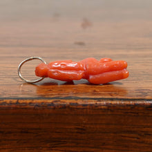 Load image into Gallery viewer, 19th c. Carved Coral 14k Gold Dog Charm