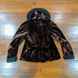 c. 1900s Silk Velvet + Lambsool Jacket