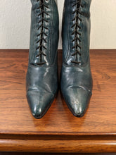 Load image into Gallery viewer, c. 1910-1920s Blue/Green Louis Heel Boots | Approx Sz 6-6.5