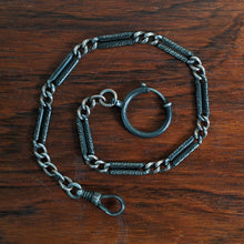 Load image into Gallery viewer, Turn of the Century Silver + Rose Gold Niello Chain | 10.75"