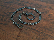Load image into Gallery viewer, Turn of the Century Silver + Rose Gold Niello Chain | 10.75"